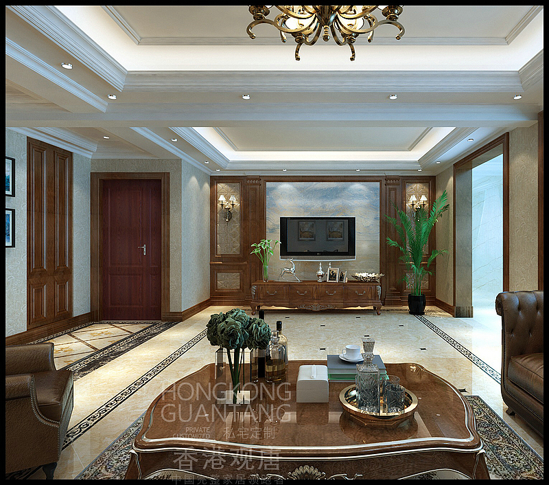 滕州香舍水郡顶楼复式280平方古典美式风格装修效果图（图ZMTkwMTA3NjAw） - 家装设计 - 站酷设计师滕州观唐原柳娜原创素材 - 站酷ZCOOL