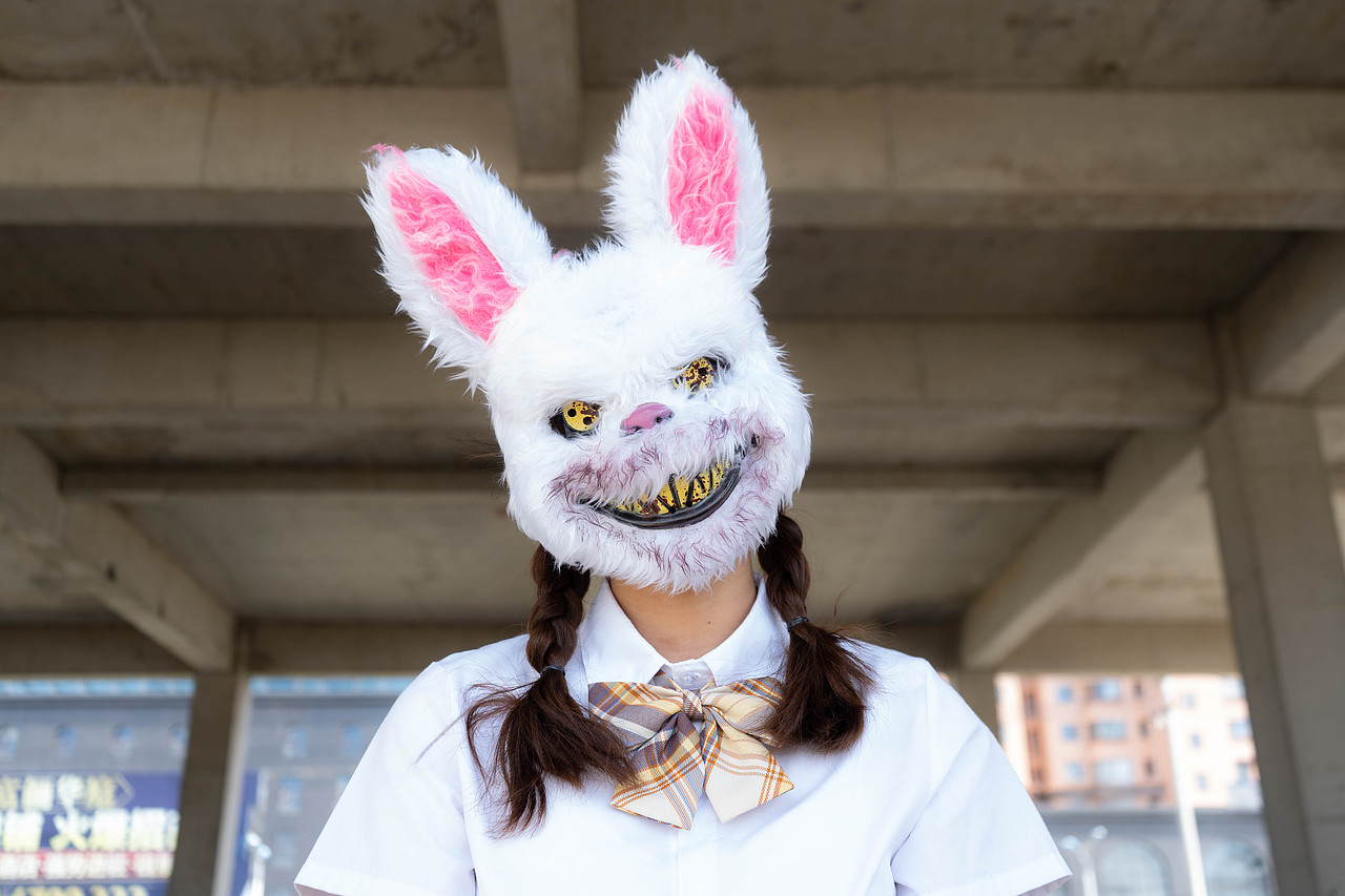 带着死亡兔子面具的你