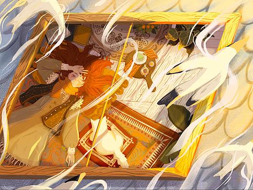 空闲,小女孩,窗外