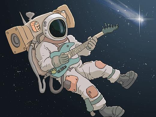 临摹(弹吉他的太空人)