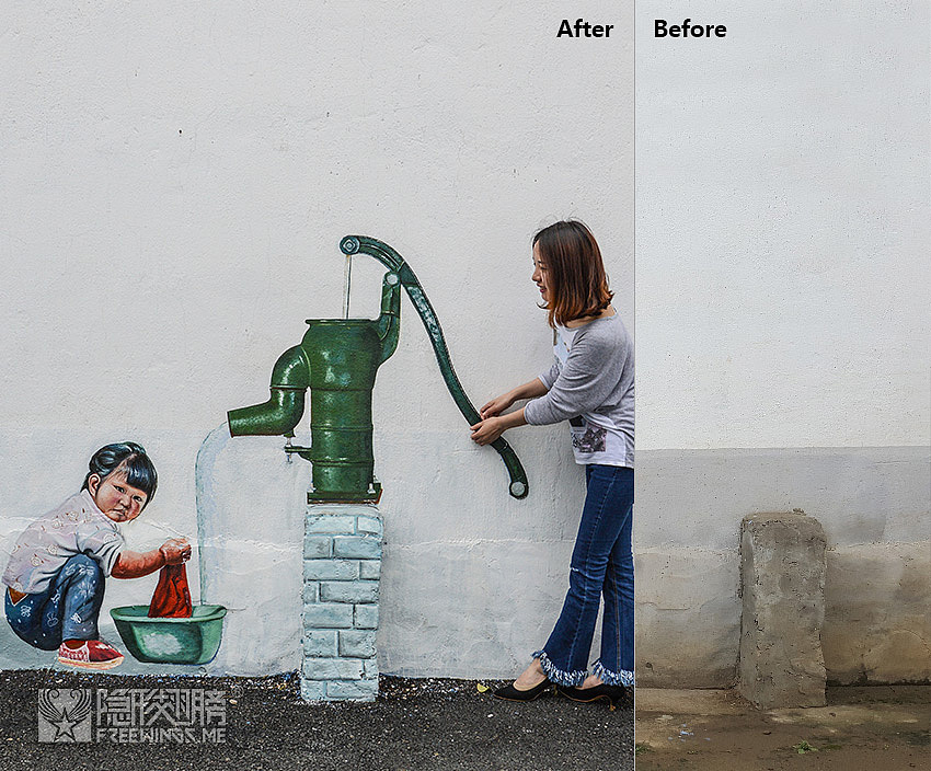 ▲ 这里没画之前,可就一个破旧的石墩。。