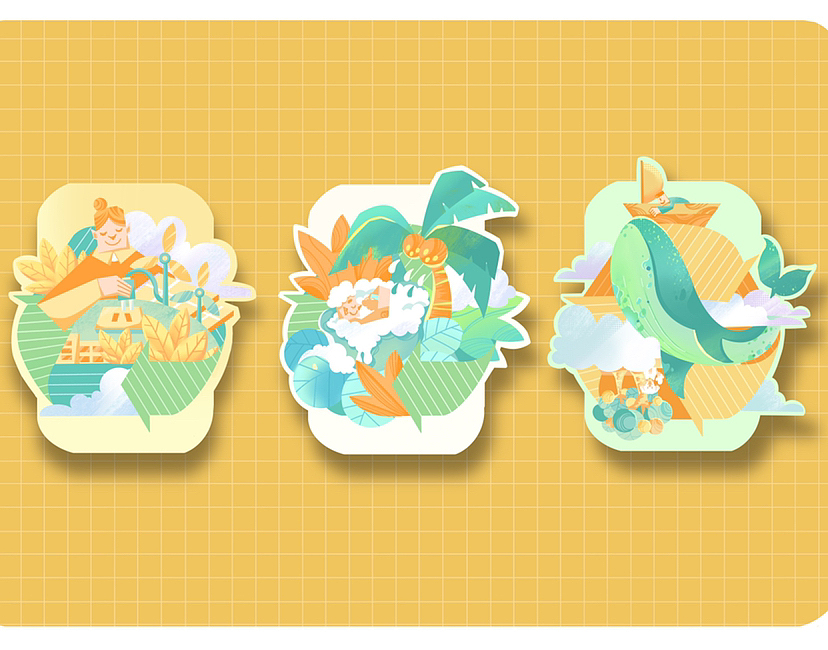 循环主题插图/扁平风