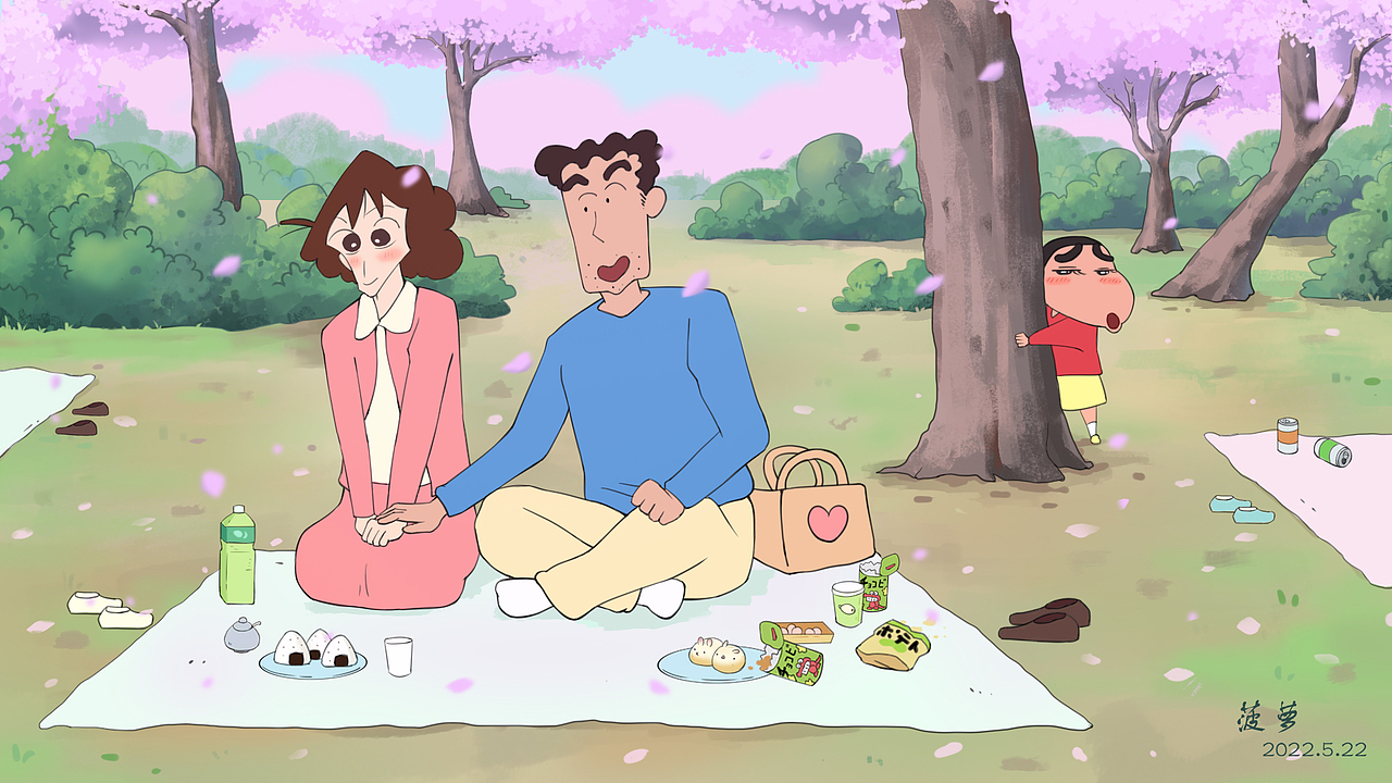 樱花露营（图ZMzA0MDU1NjAw） - 创作习作 - 站酷设计师菠萝上的脆皮原创素材 - 站酷ZCOOL