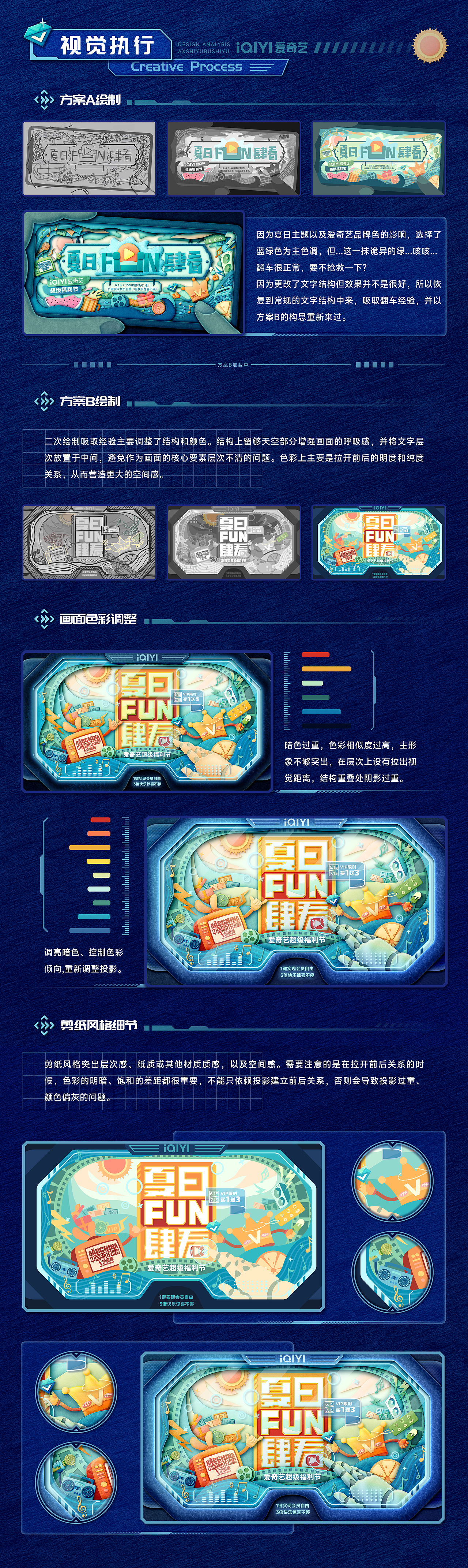 夏日FUN肆看-爱奇艺超级福利节-商业插画剪纸风格探索