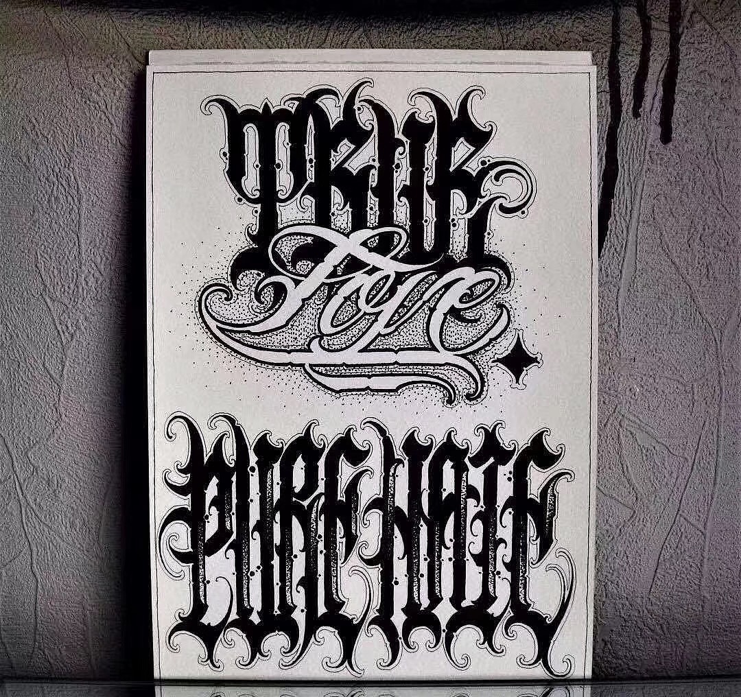 欧美西海岸花体字掩饰不住的匪帮气息纹身多种多样有