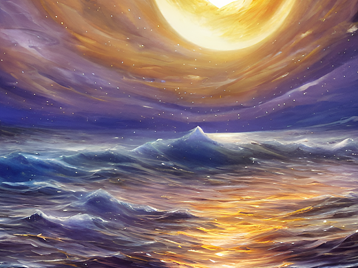 #站酷梦笔#海上生明月，插画