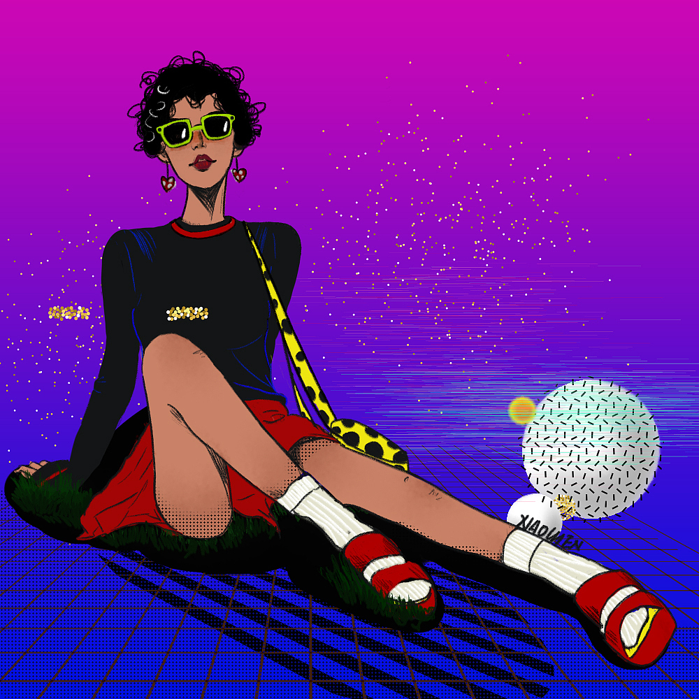 一些插画,那会儿很喜欢画女人