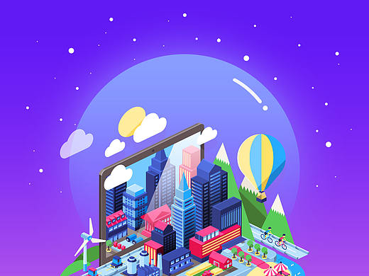 2.5D插画设计~SMART CITY