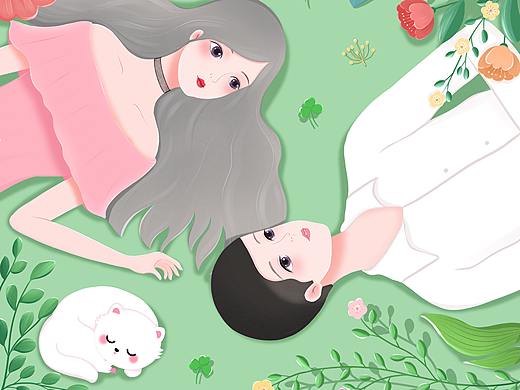 享受在一起的靜謐時光（個人主頁-ZNDYwMDA3NDQ=） - 商業(yè)插畫 - 站酷設(shè)計師Vivian_zy原創(chuàng)素材 - 站酷ZCOOL