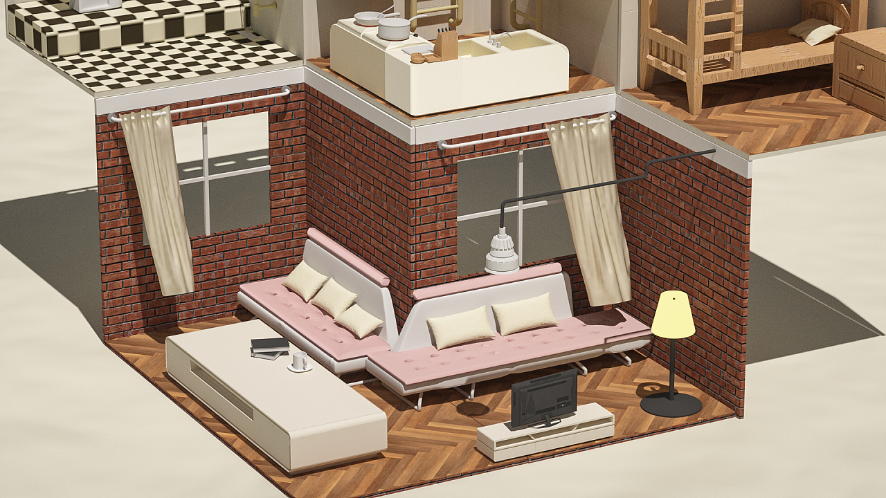 室内小场景|三维|其他三维|jerry安 - 原创作品 - 站酷 (zcool)