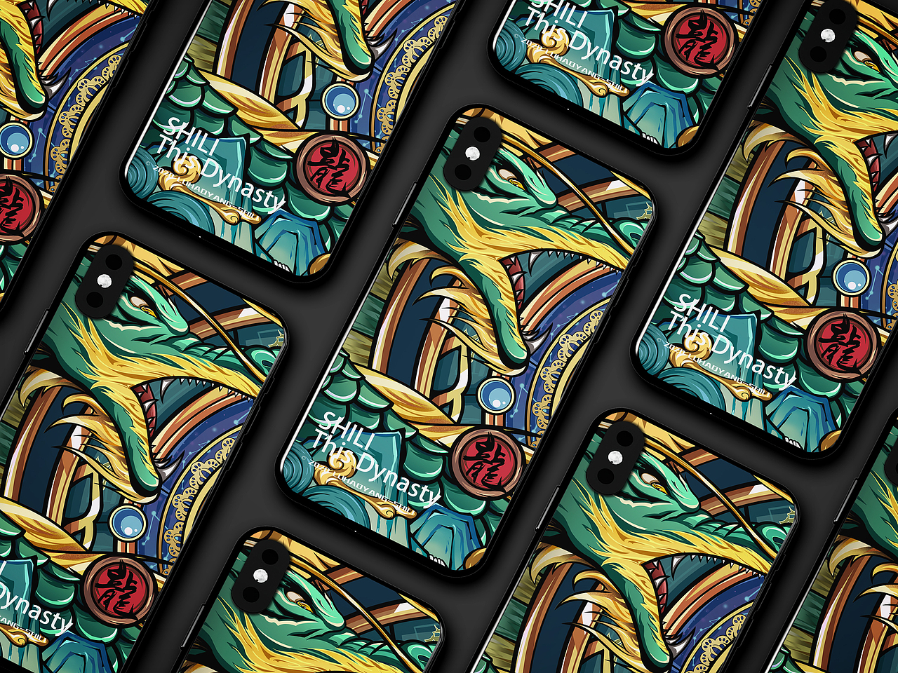 《龙争虎斗》国潮插画展示与应用（图ZMjMwODkzMzYw） - 创作习作 - 站酷设计师小小Jeet原创素材 - 站酷ZCOOL