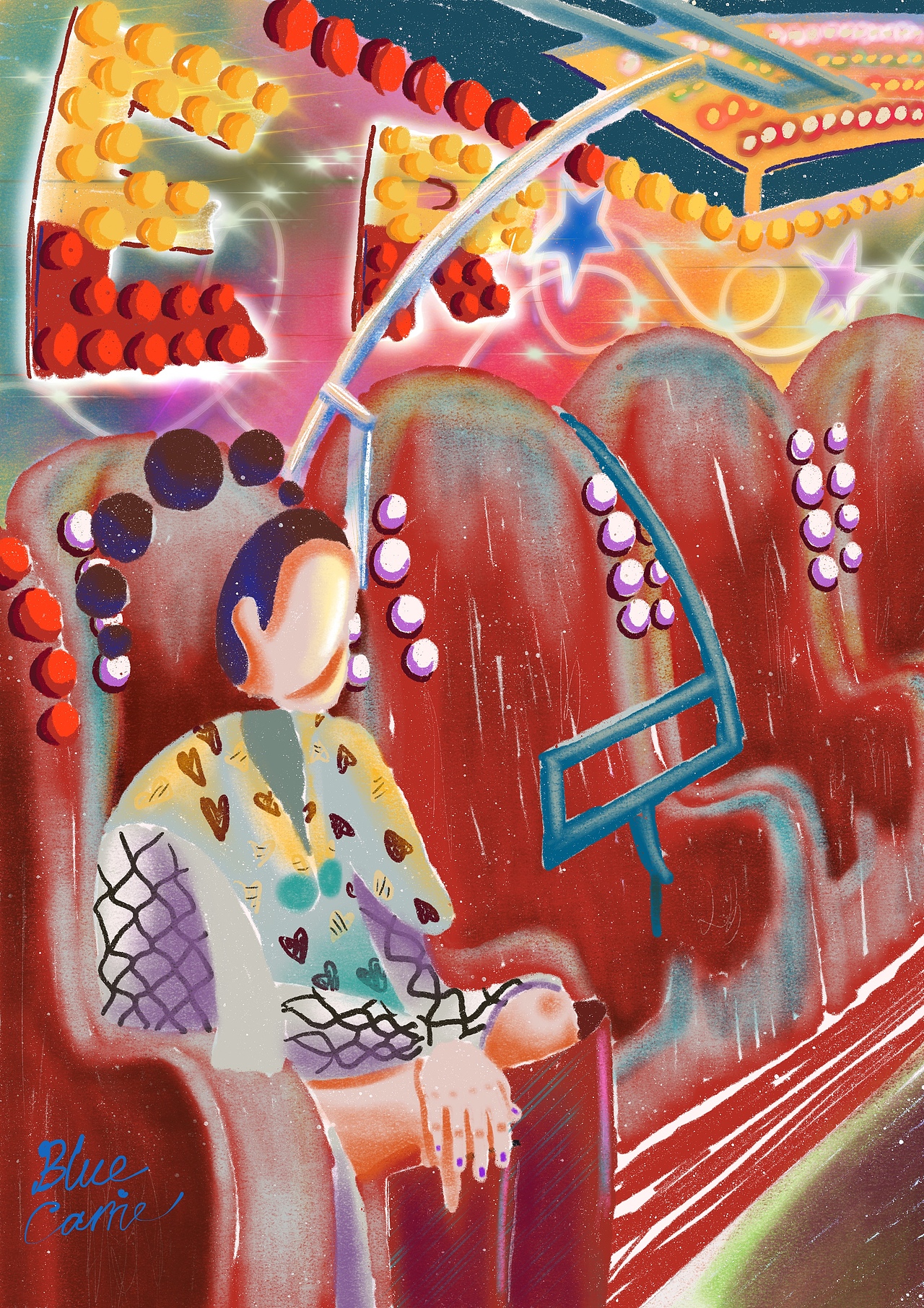 Fly to the Moon（图ZMjQxNTU0MTYw） - 艺术插画 - 站酷设计师BlueCarrie原创素材 - 站酷ZCOOL