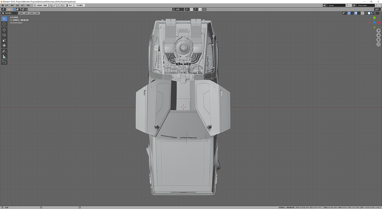 Blender3D 回到未来 Delorean DMC-12