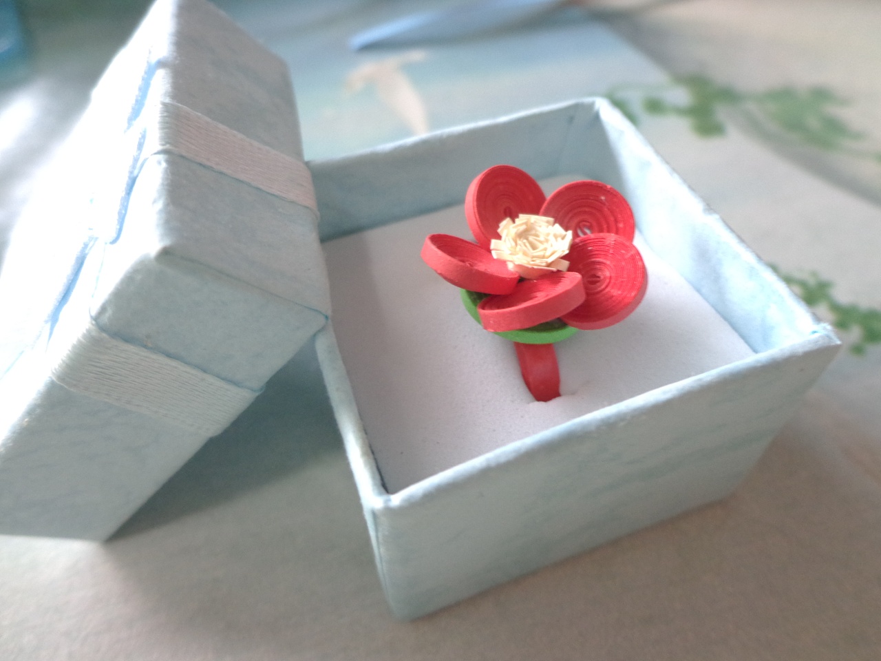 原创作品:立体衍纸---衍纸戒指