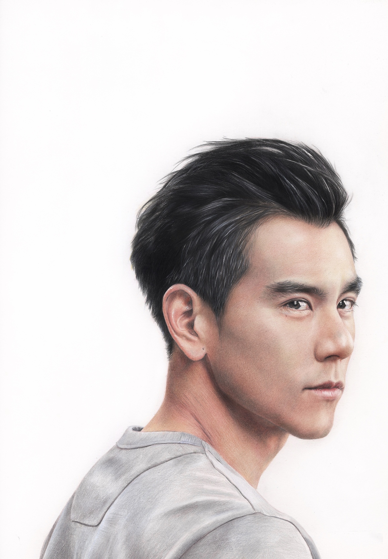 彩铅肖像彭于晏高度自律的男神