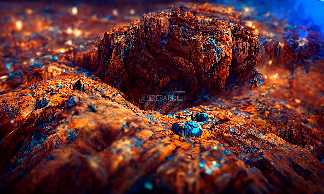 蓝色峡谷 AI人工智能绘画艺术