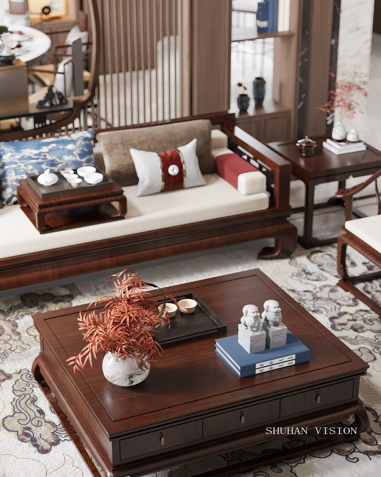 溪源.花园 新中式（图ZMjY4MzU1Mzg4） - 家装设计 - 站酷设计师一只兔子_原创素材 - 站酷ZCOOL