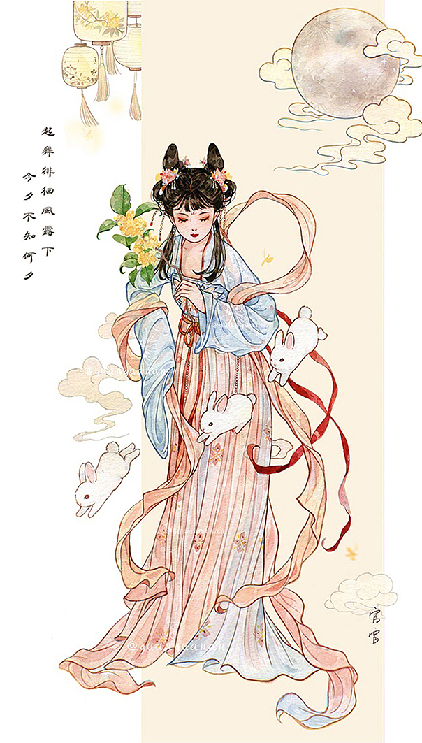 中秋系列之桂宫秋思（图ZMjc2ODU3NTI0） - 商业插画 - 站酷设计师官官an原创素材 - 站酷ZCOOL