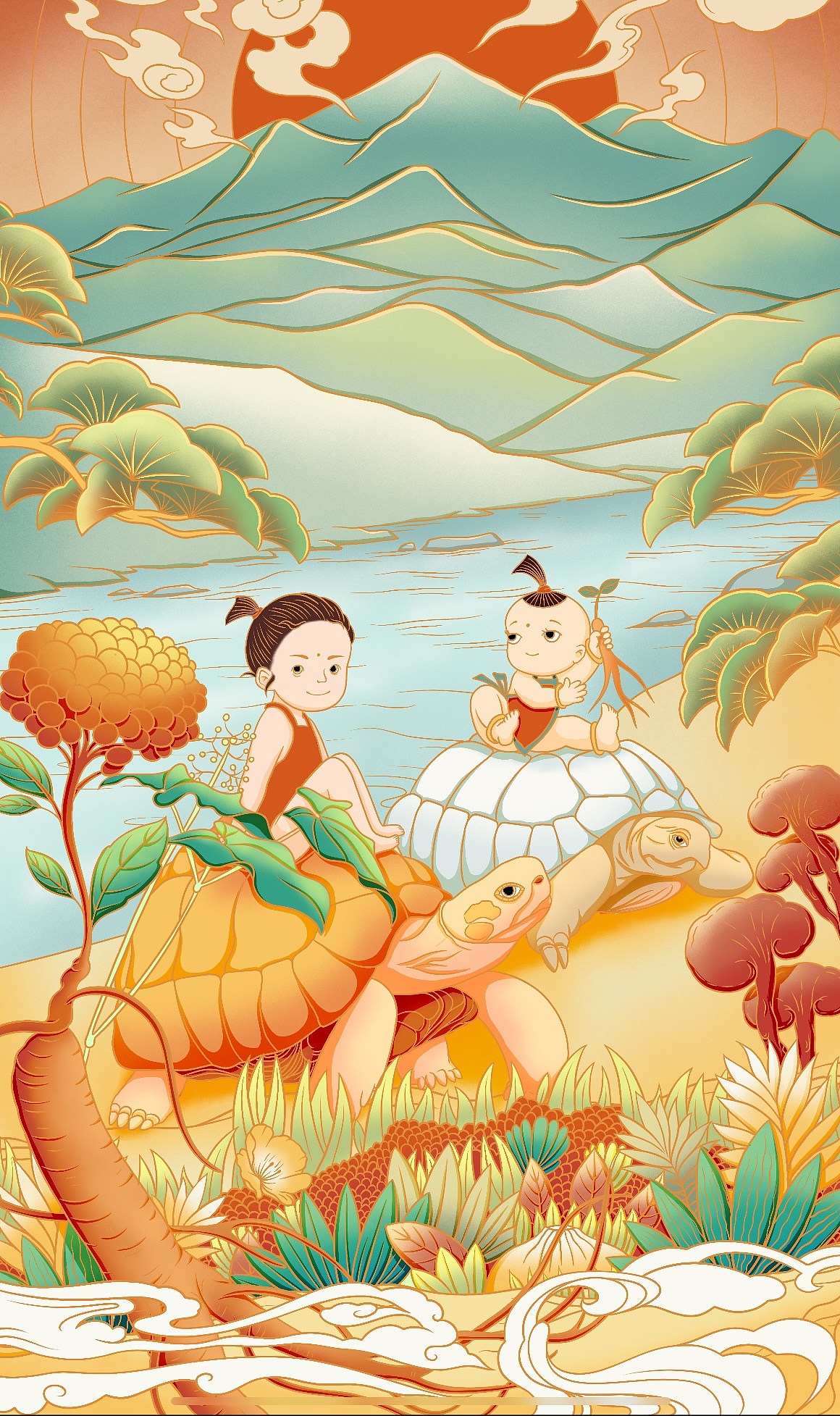 长白山系列插画 根据长白山神话故事绘制（图ZMjk2MDc1ODI0） - 商业插画 - 站酷设计师插画师YMM原创素材 - 站酷ZCOOL