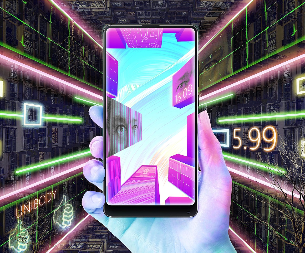 猪笼城的天空 / 小米mix2 海报创意大赛