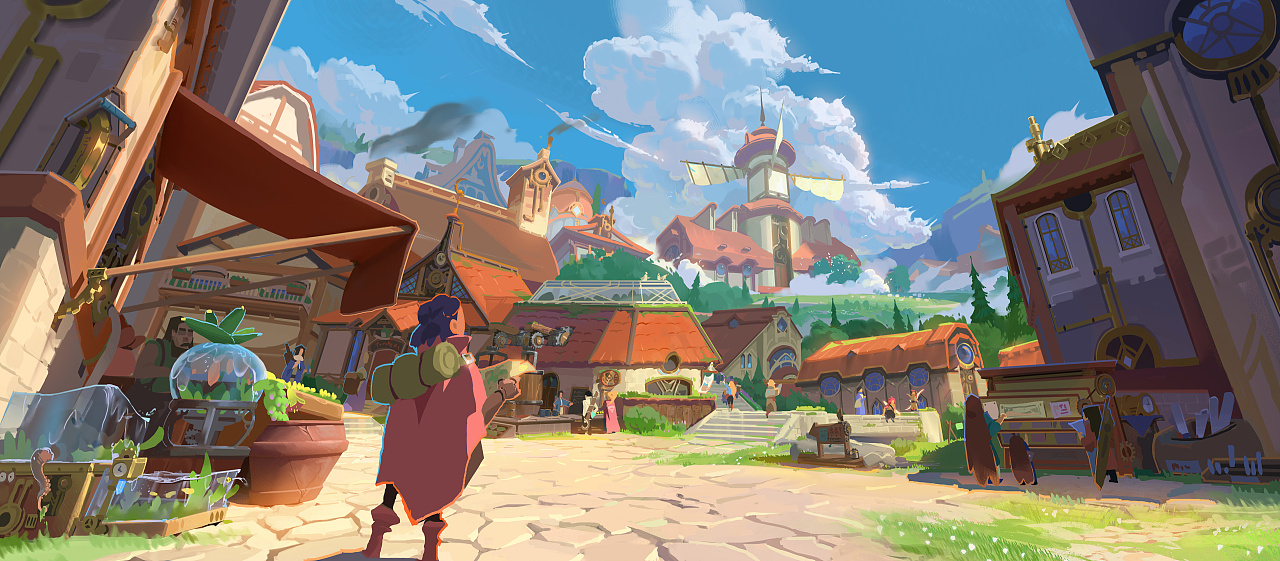 一个中世纪小镇|插画|游戏原画|丶摩尛卡 - 原创作品 - 站酷 (zcool)