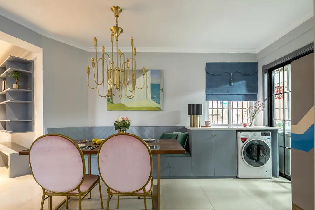 【峰光无限】110㎡现代复古风,糖果色搭配