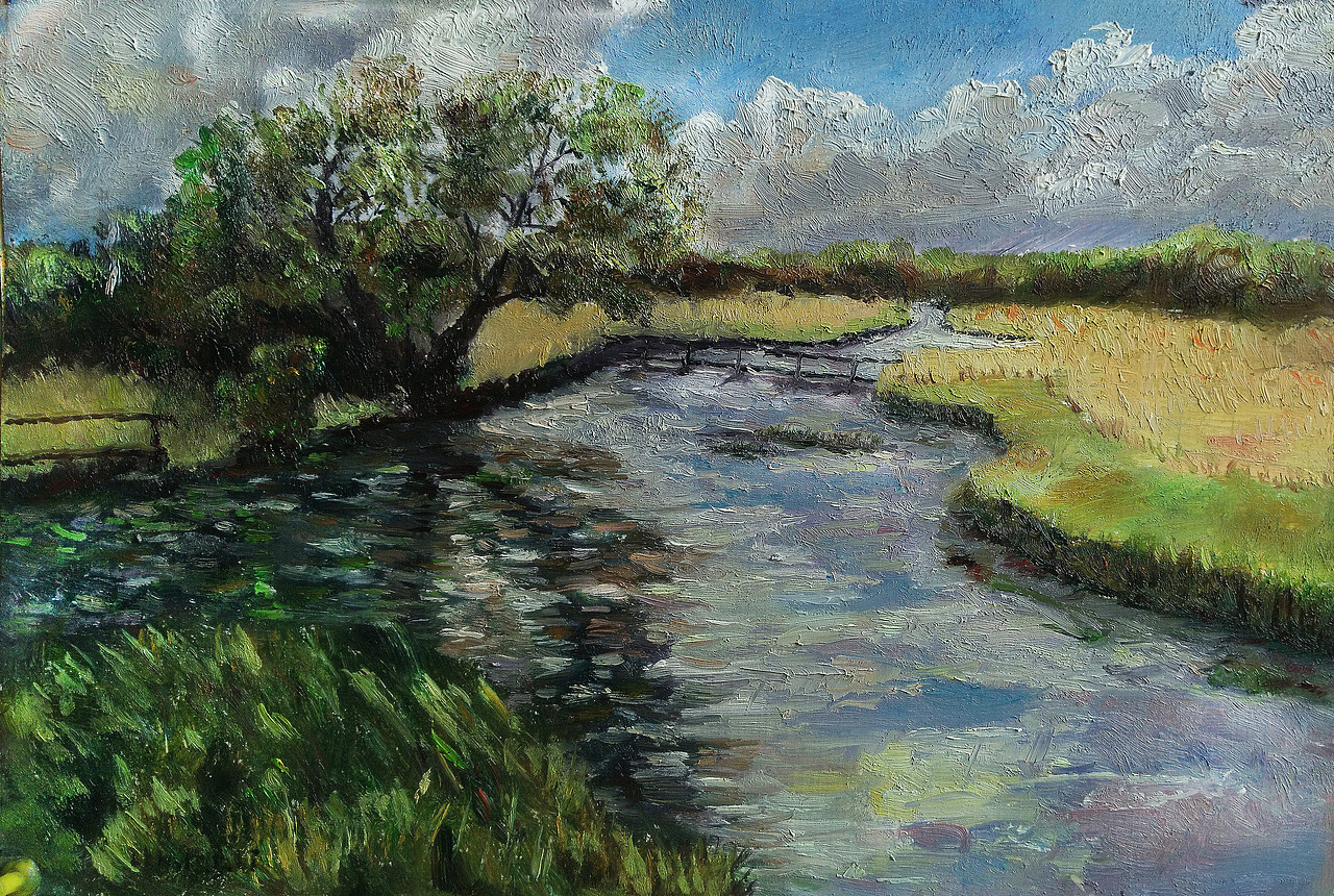 家乡的小河（图ZODk1MDcwMjQ=） - 绘画 - 站酷设计师郎衡原创素材 - 站酷ZCOOL