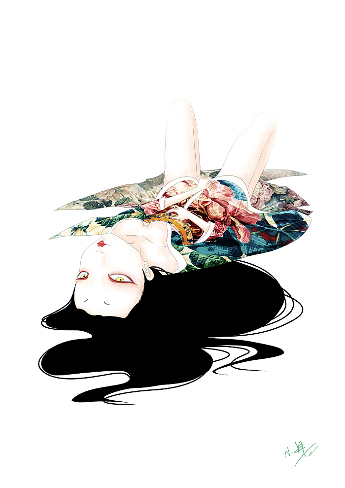 和服妖姬（图ZMjQxMzYzODg=） - 商业插画 - 站酷设计师小井画个世界玩原创素材 - 站酷ZCOOL