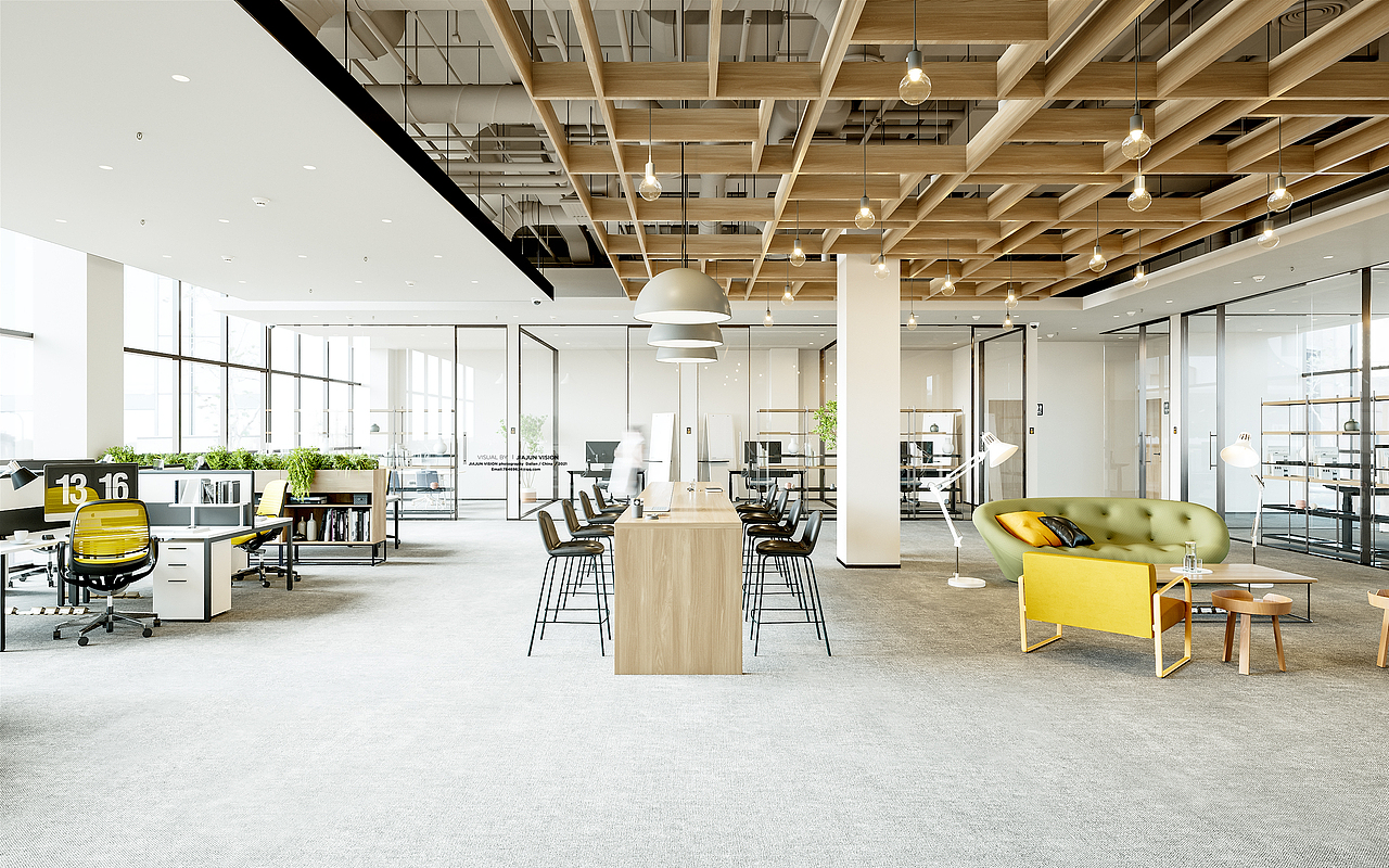 联合办公空间效果图表现