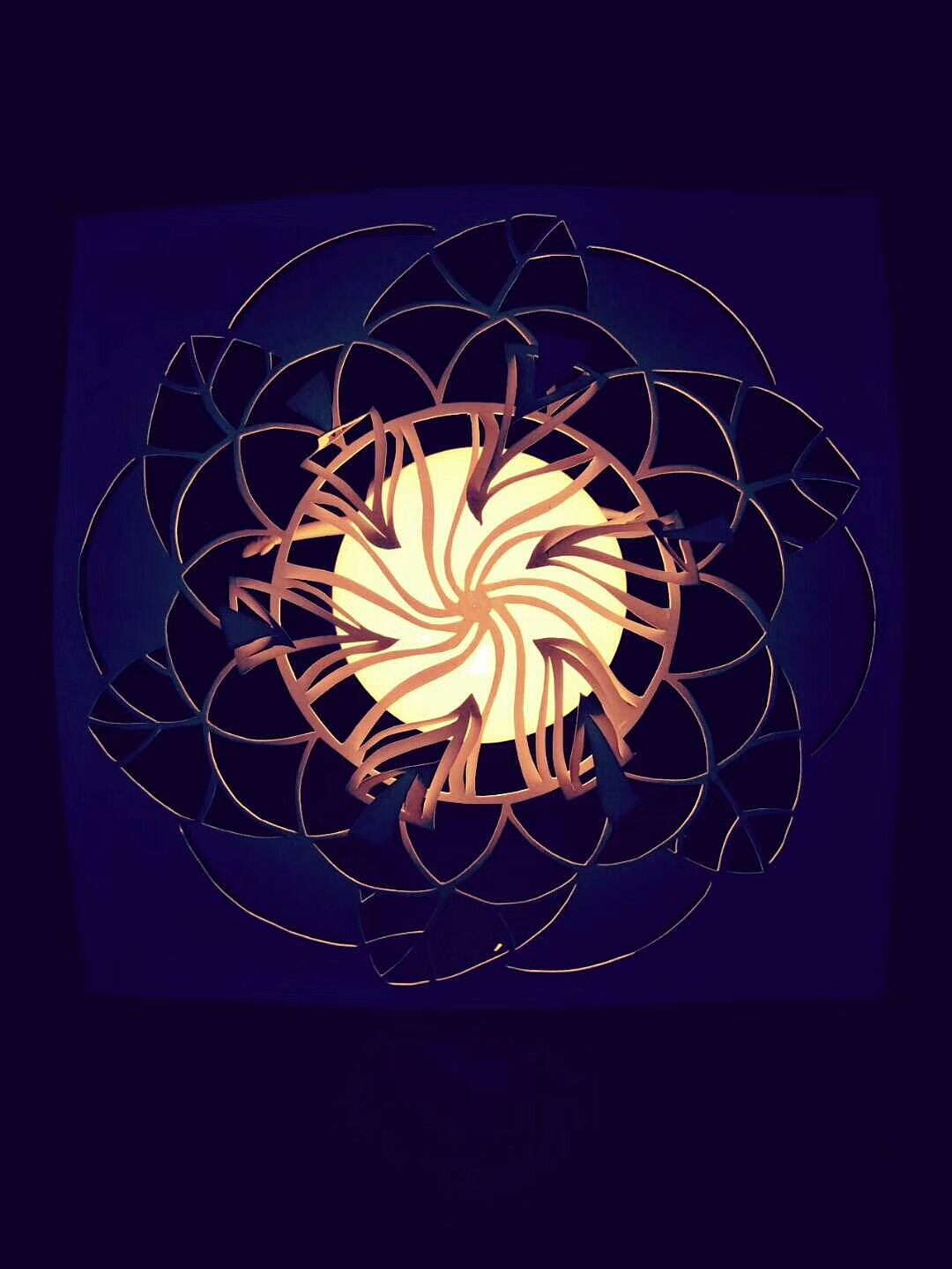 简易纸雕与灯光