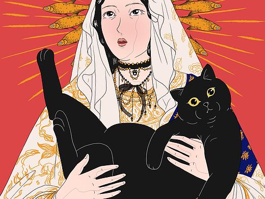 圣母與逆子（個(gè)人主頁(yè)-ZNzEwMjE2NjA=） - 藝術(shù)插畫 - 站酷設(shè)計(jì)師找到賬號(hào)的氣茄子原創(chuàng)素材 - 站酷ZCOOL