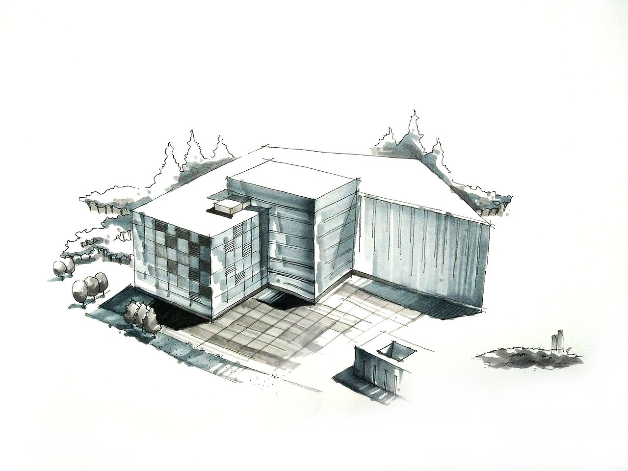 建筑手绘（图ZMTA2MjM4MDgw） - 建筑设计 - 站酷设计师浅度微微笑原创素材 - 站酷ZCOOL