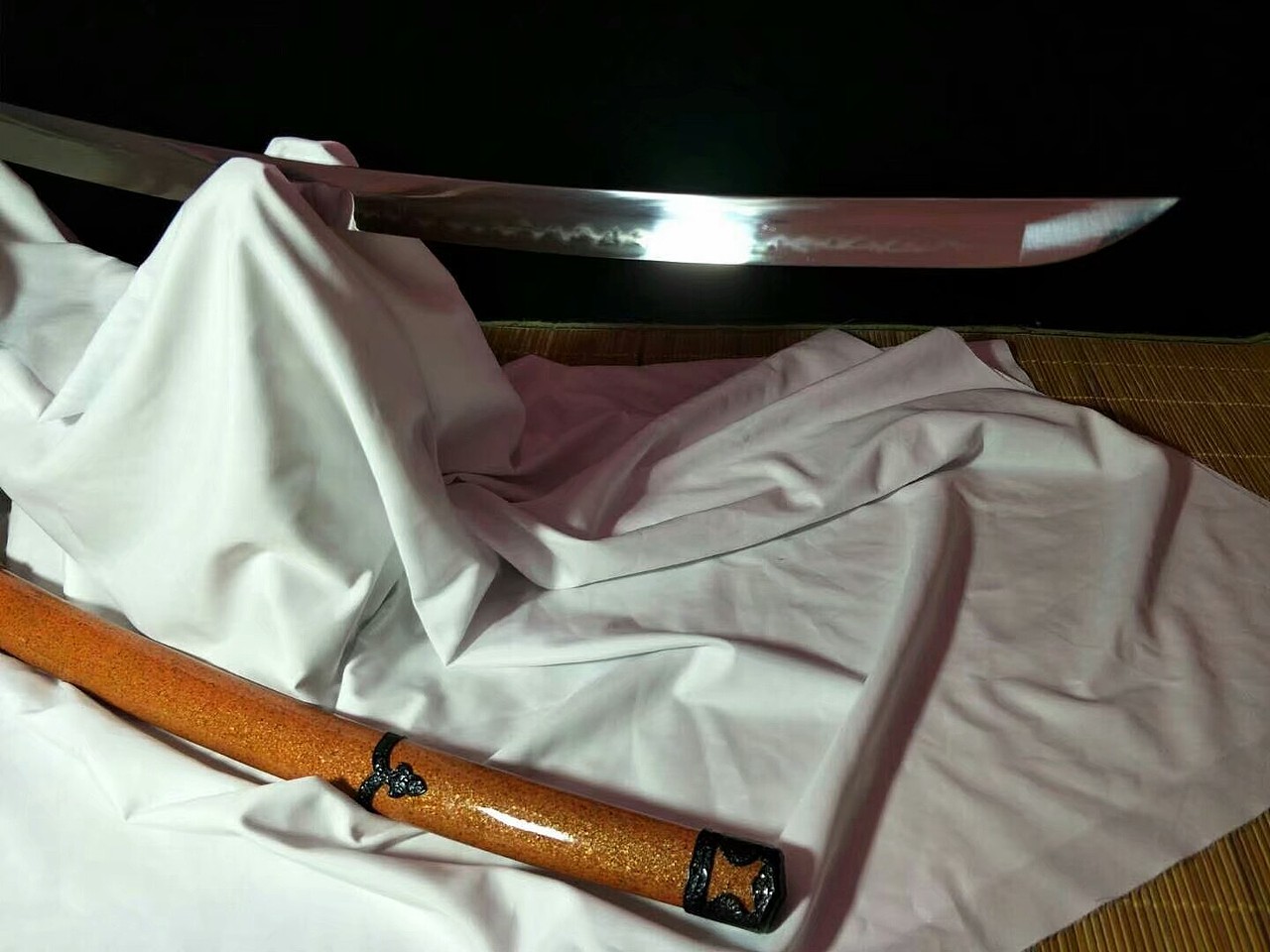 特制金梨子地鞘 t10钢烧刃太刀