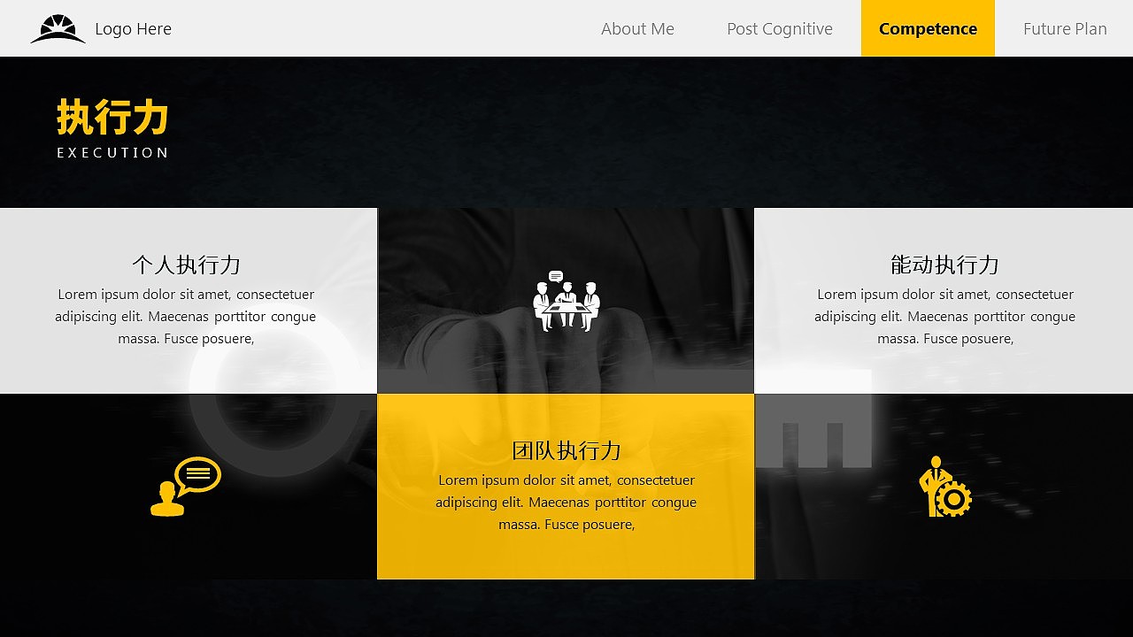 【归一演示】大气求职简历述职报告双封面封尾网页扁平化黑金商务报告PPT模板（图ZNzk2Nzg5MDA=） - PPT/Keynote - 站酷设计师归一演示原创素材 - 站酷ZCOOL