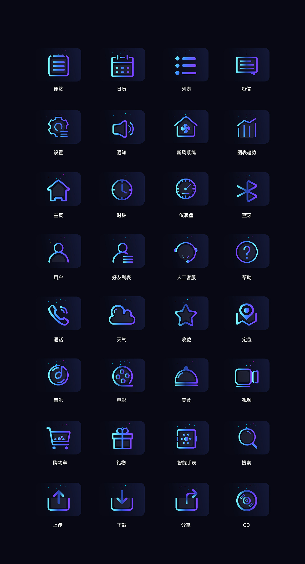 icon设计-深色主题（图ZMjQ2NDczODA4） - 图标 - 站酷设计师彩虹糖加三勺原创素材 - 站酷ZCOOL