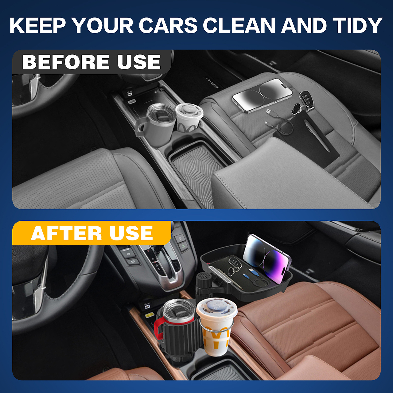 亚马逊车载杯架主图A+