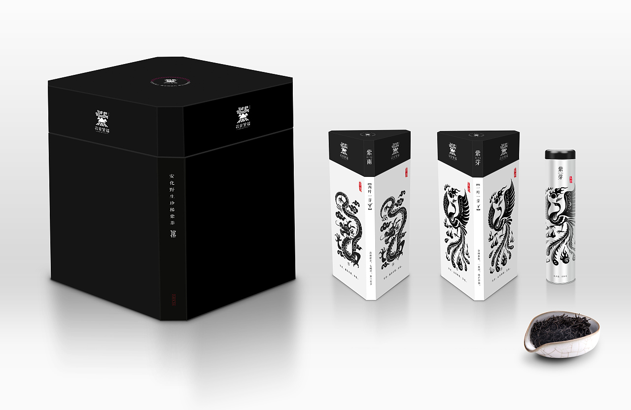 古代神兽图腾拓印——茶叶包装插画