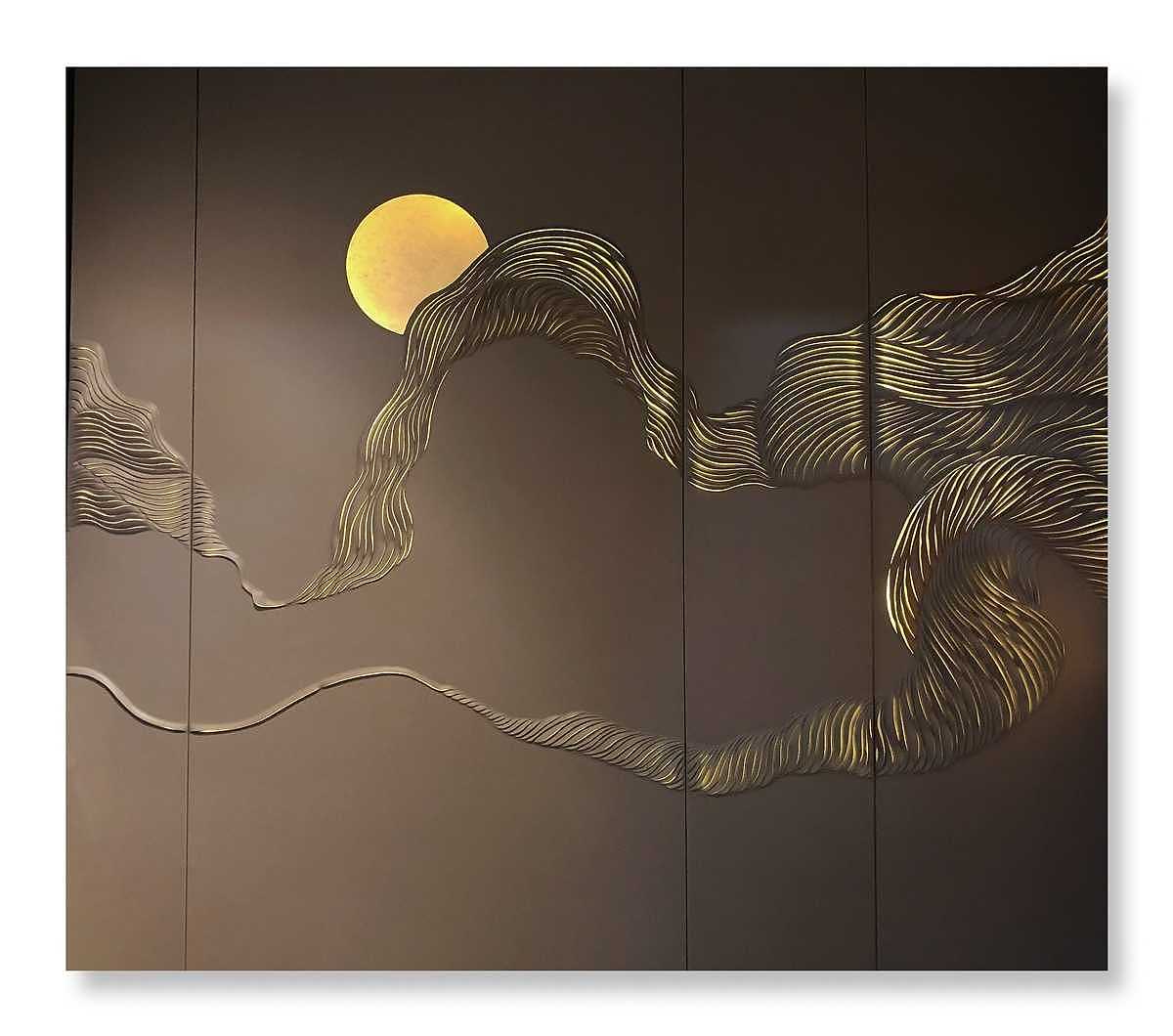 灯光皮雕背景墙浮雕背景墙