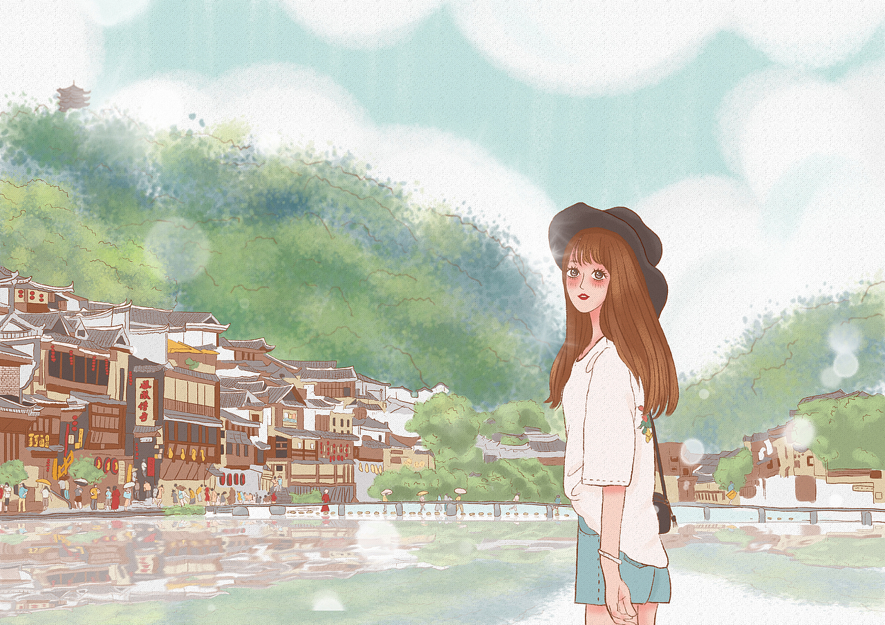 关于旅行日记——凤凰古城（图ZMjI4MjE0MDY4） - 商业插画 - 站酷设计师Sylvia杳亦之原创素材 - 站酷ZCOOL