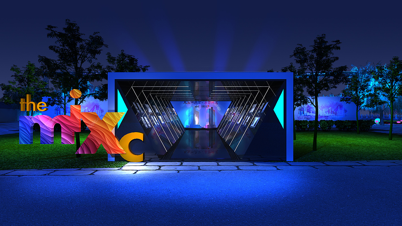 几张湖上舞美效果图