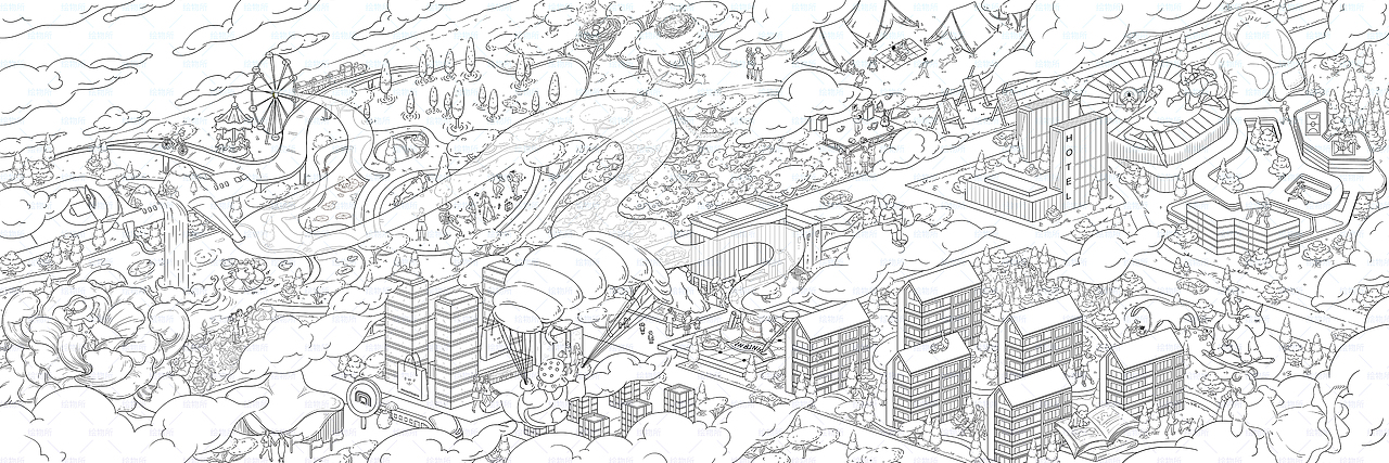 融创安徽滨湖印《中央公园的奇想世界》原创绘本（图ZMTk2ODA0MDI4） - 商业插画 - 站酷设计师moocheano原创素材 - 站酷ZCOOL