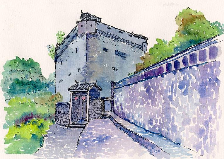 客家古堡|插画|艺术插画|wxp512820_原创作品-站酷zcool