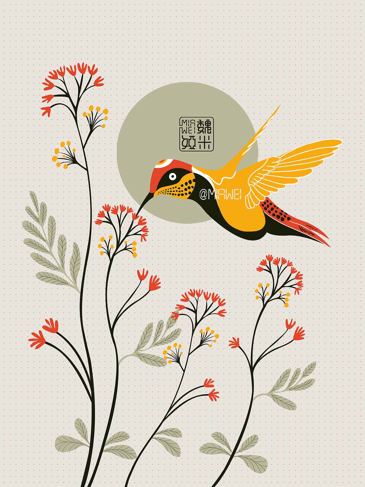 【插畫】花鳥意境系列圖全集（圖ZMjAxNTI0NTgw） - 創(chuàng)作習(xí)作 - 站酷設(shè)計(jì)師魏米婭MiaWey原創(chuàng)素材 - 站酷ZCOOL