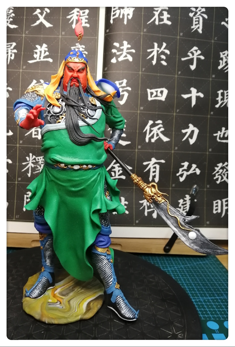 潘纪坤彩塑陶公仔粘土关羽手办|手工艺|手办/模玩|潘小驽 - 原创作品