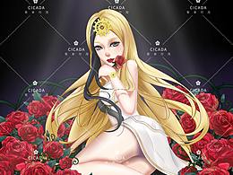 白光莹玫瑰花