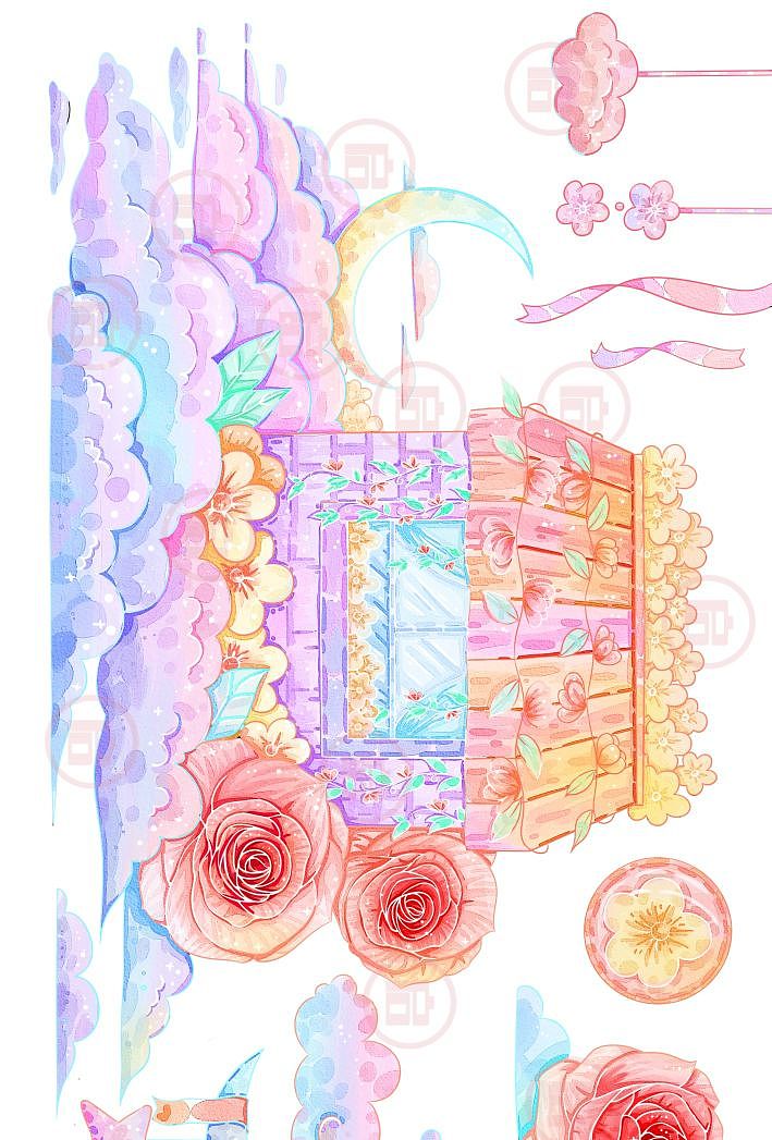 云上花房（圖ZMzQ1MTExMTEy） - 繪本 - 站酷設(shè)計(jì)師啟喵喵原創(chuàng)素材 - 站酷ZCOOL