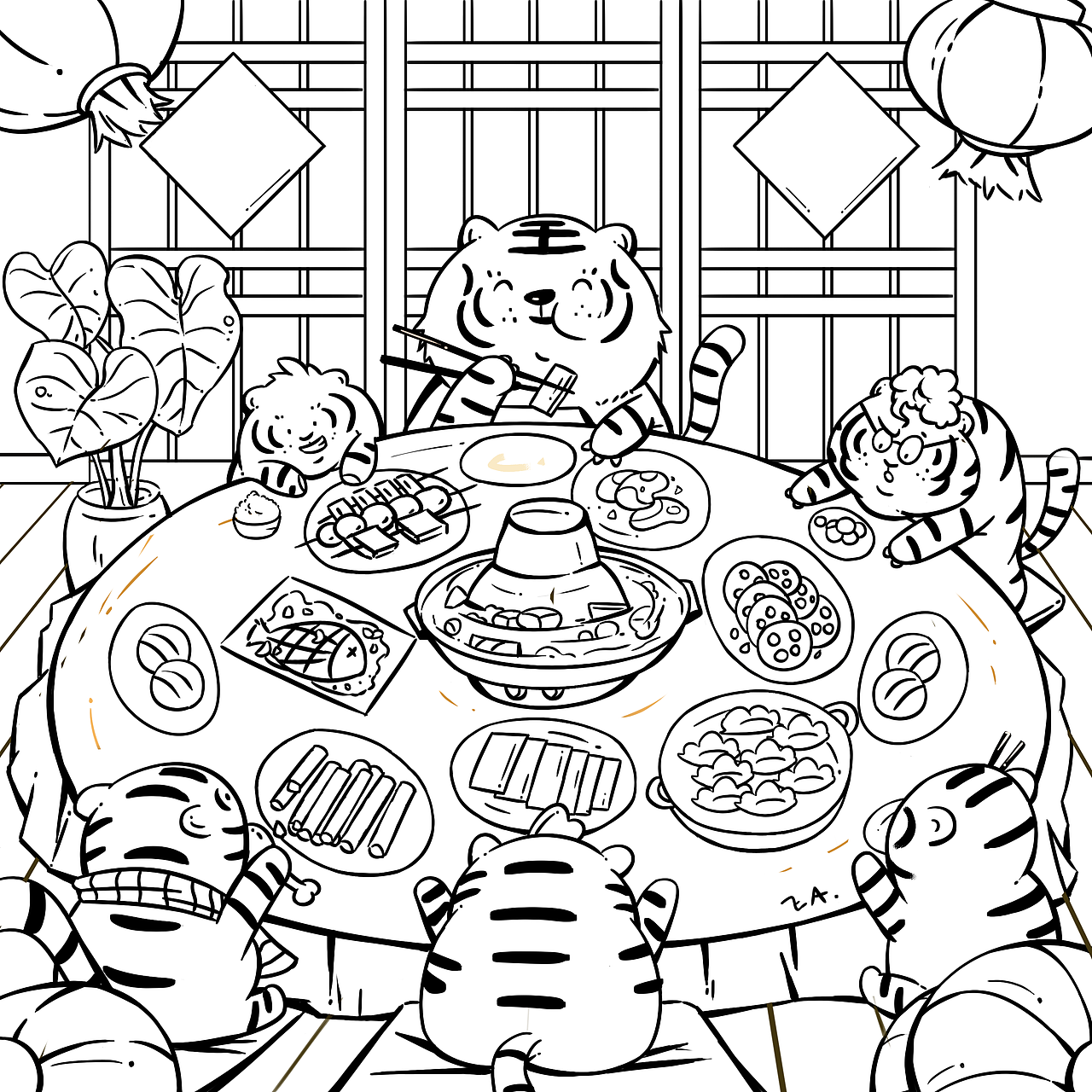 2022年夜饭（图ZMjg2NjEzNDUy） - 商业插画 - 站酷设计师冠中原创素材 - 站酷ZCOOL