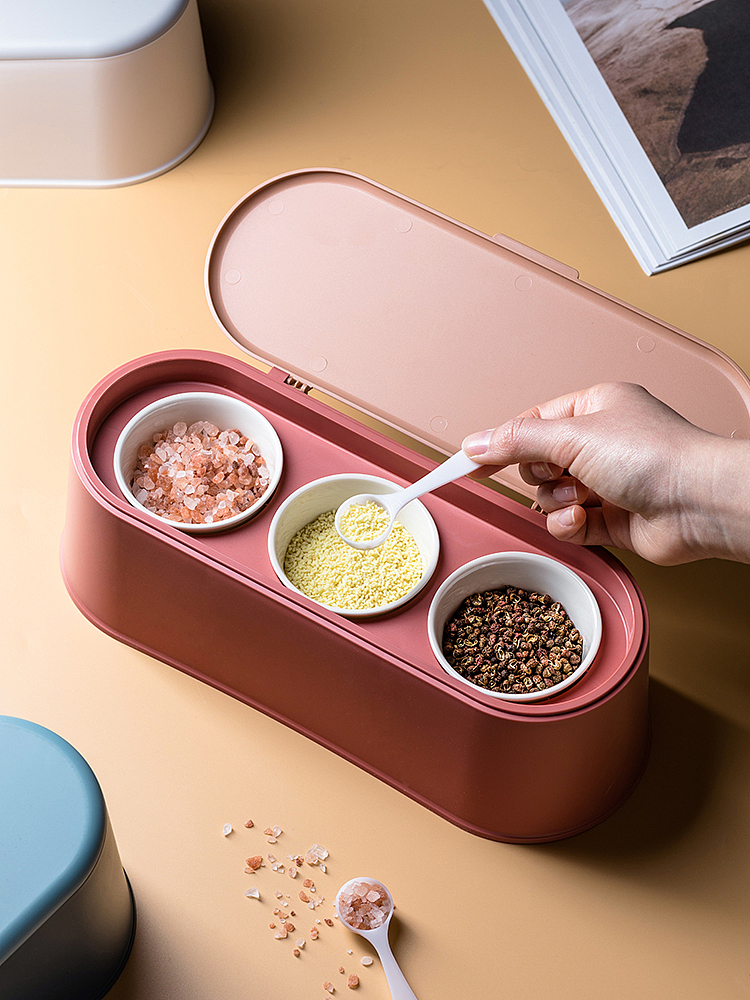 厨房盐糖味精调料盒陶瓷调味盒调味罐淘宝摄影家居用品