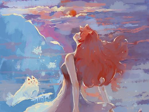 藍(lán)色夕陽(yáng)（個(gè)人主頁(yè)-ZNTMzNzU2NzI=） - 藝術(shù)插畫 - 站酷設(shè)計(jì)師ANO靜林原創(chuàng)素材 - 站酷ZCOOL