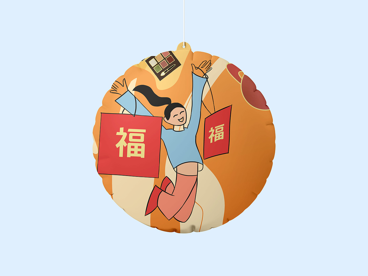 兔年插画商场主视觉kv